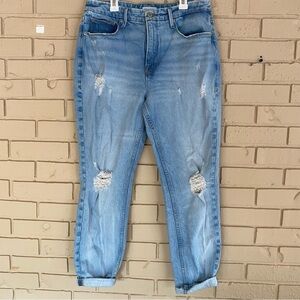 Good American High Waist The Weekender Jeans Girlfriend Blue Denim Size 8 / 29